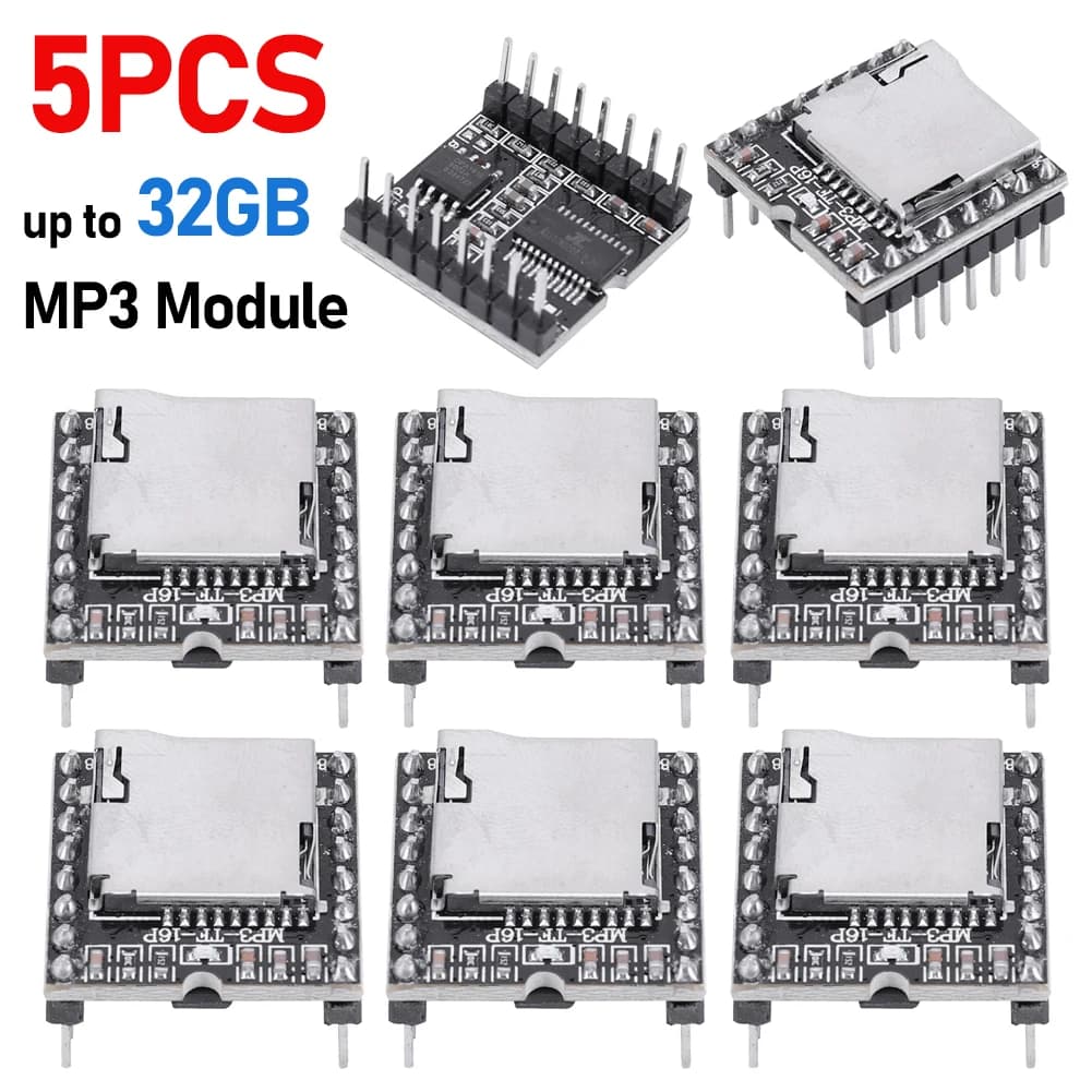 1-5PCS DFPlayer Mini MP3 player module V3.0 16P TF card support U-Disk Mini MP3 player DF Voice module Audio for Arduino