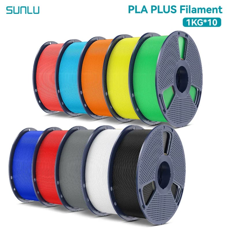 SUNLU Pla Plus 3D Filament 1,75 mm Multicolor Plastic Filaments PLA + for most 3D FDM printers 10 kg