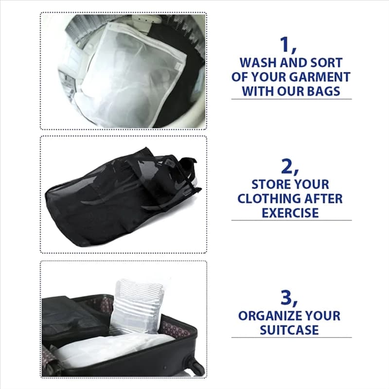 AB09-network linen bag to store delicate travel items Organize bags to wash clothes + zip YK