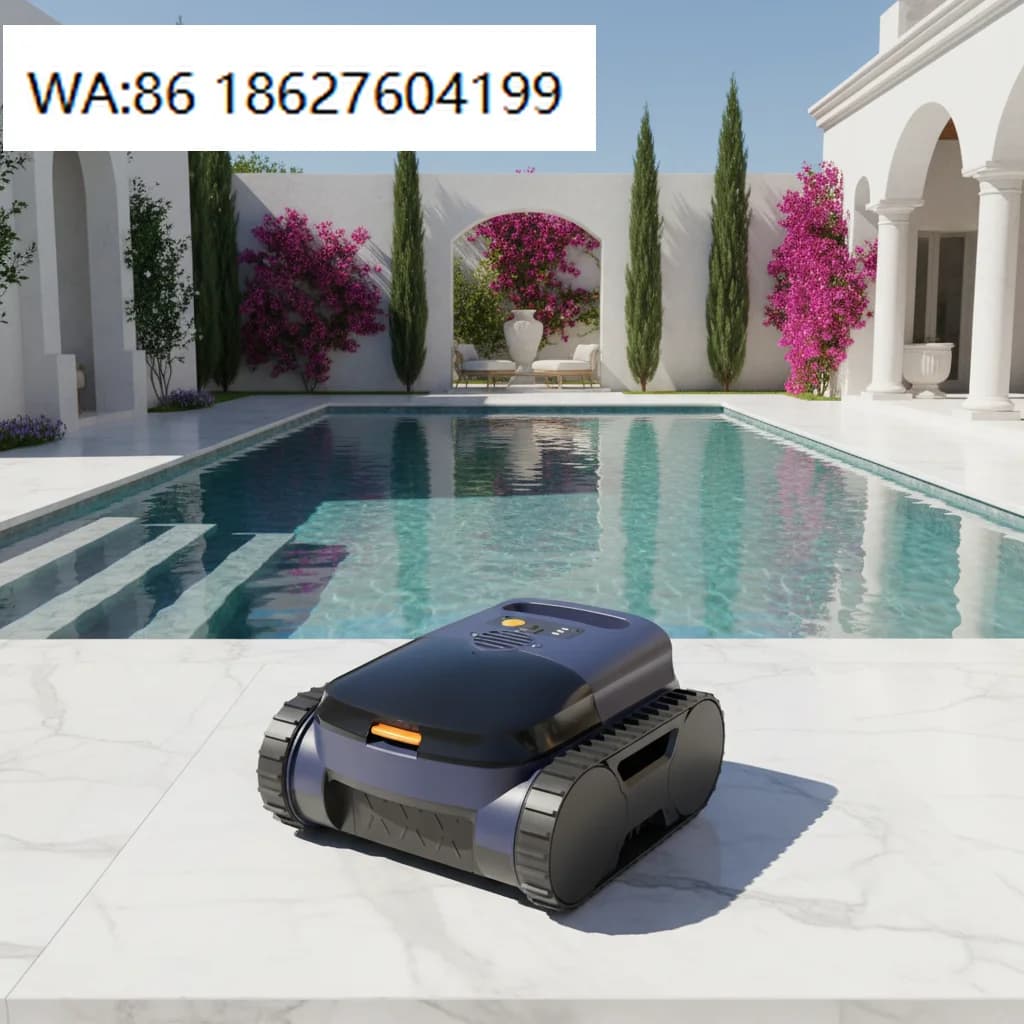 For Robotic Pool Cleaner Cordless Smart AI Navigation Automatic Wall Climbing Strong 3 Hours Runtime Universal Plug Pools Wall C