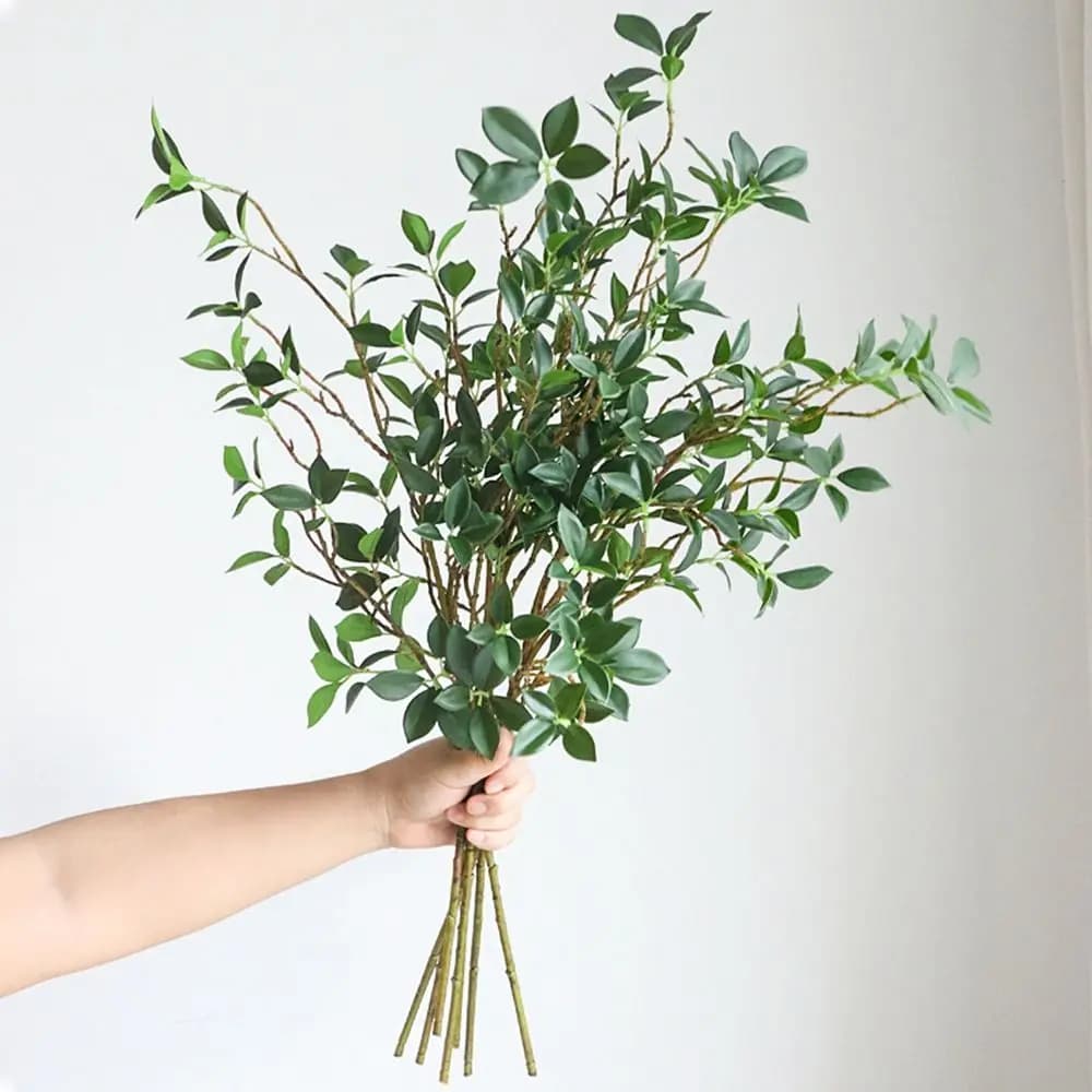 Home Office Wedding Decoration Long Copper Flower Artificial Copper House Decoration Ficus Tree Copper Artificial Plants