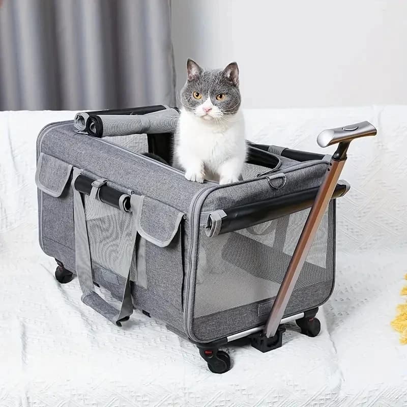 Nuova borsa per gatti, valigia per animali domestici, pieghevole per uso esterno, borsa per cani, gabbia traspirante per gatti, di grandi dimensioni per il trasporto