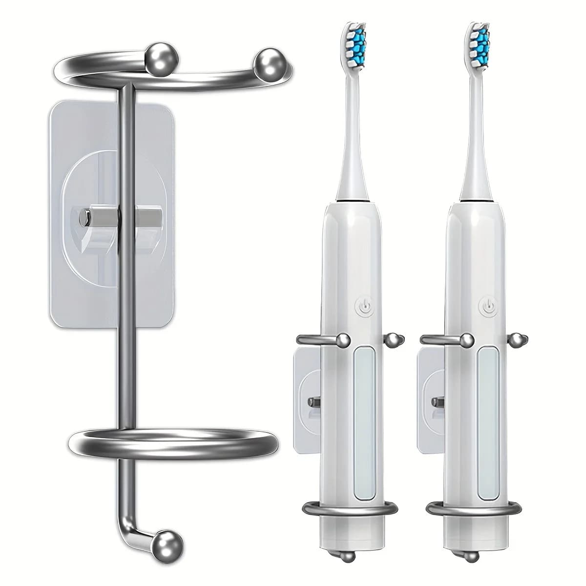 Stainless Steel Electric Toothbrush Holder Toothpaste Toothbrush Holder No-Nail Bathroom Storage Rack
