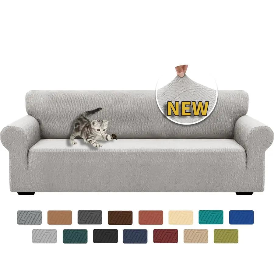 Nuova Copertura Extra Large per Divano a 3 Cuscini 91110, 1 Pezzo, Fodera Elasticizzata Oversize per Divano, Jacquard, Protezione per Mobili a 4 Posti