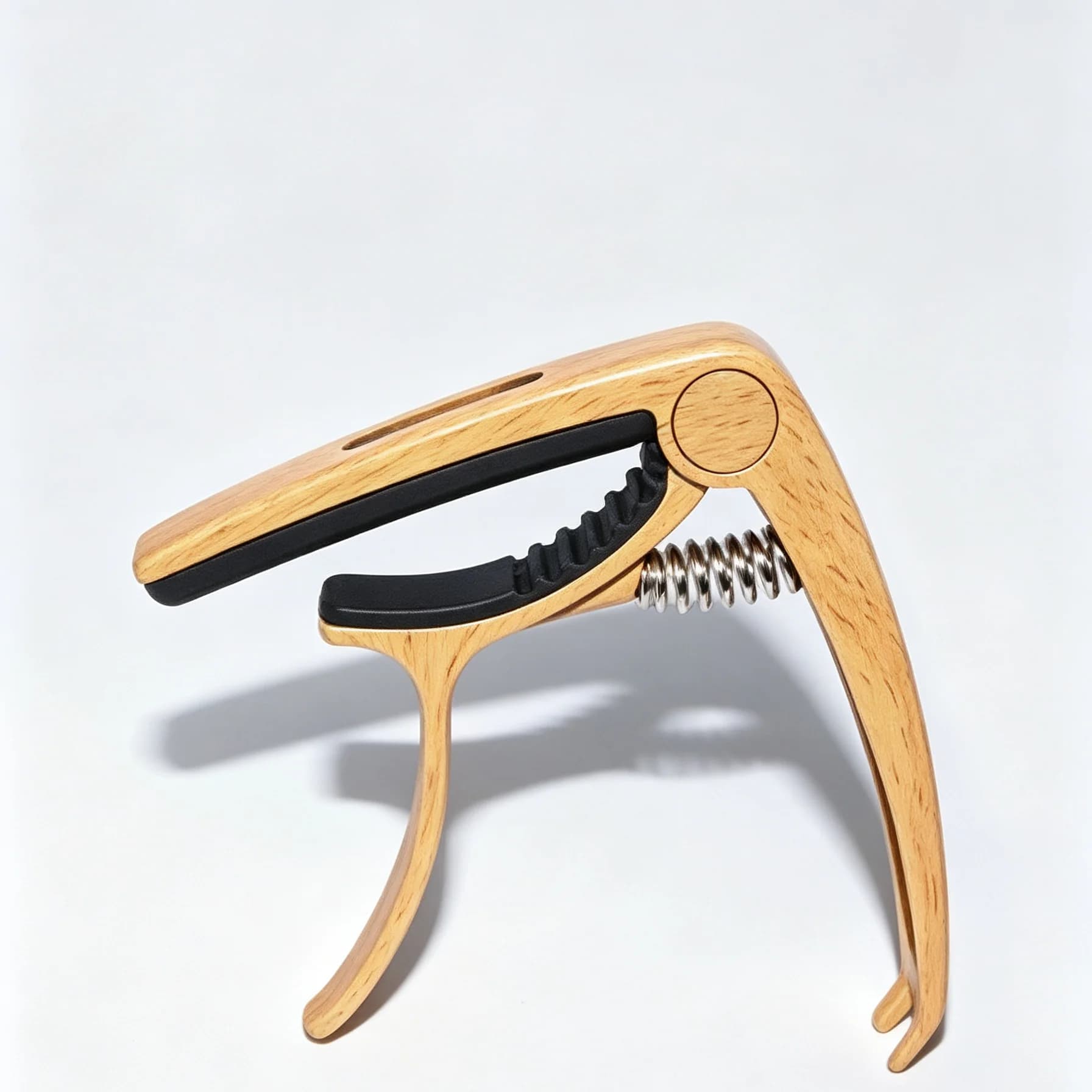 Wood Grain Guitar Capo, Non-Slip Pad with Strong Spring for Acoustic and Electric Guitars, One-Handed Quick Release Clamp with Built-in Pick Holder (Wood Grain)
