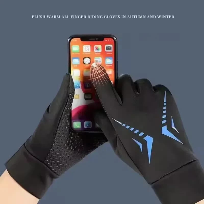 Guanti da ciclismo caldi autunno inverno Touch screen termico impermeabile Equitazione Ciclismo Sci Guanti da bici invernali antiscivolo Uomo Donna