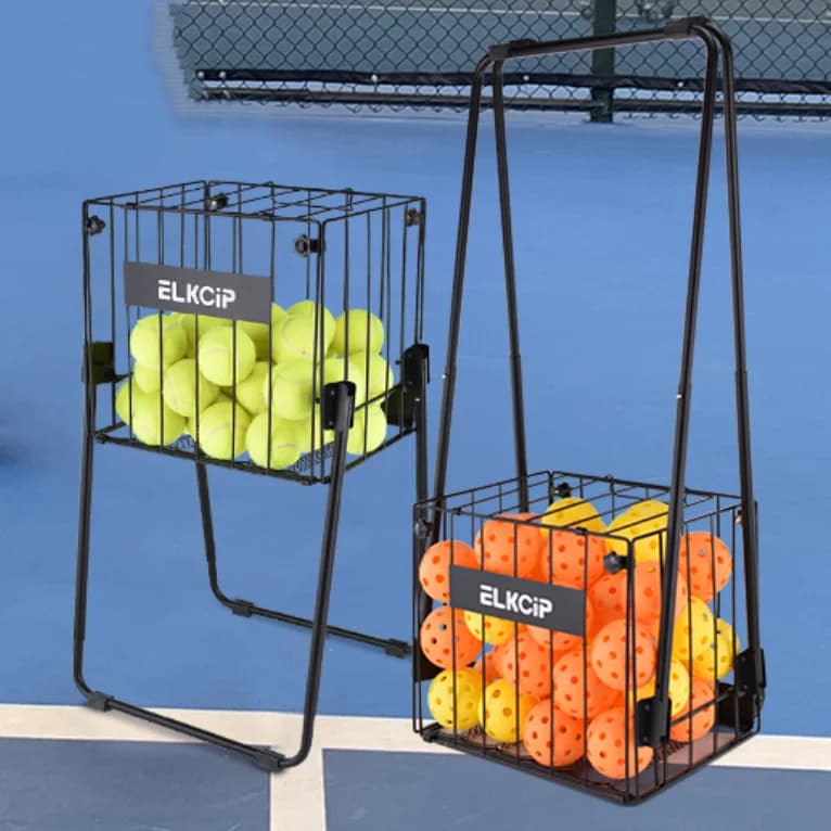Nuovo cestino per tramoggia per pickleball e palline da tennis avanzato facile da raccogliere e trasportare per l'allenamento