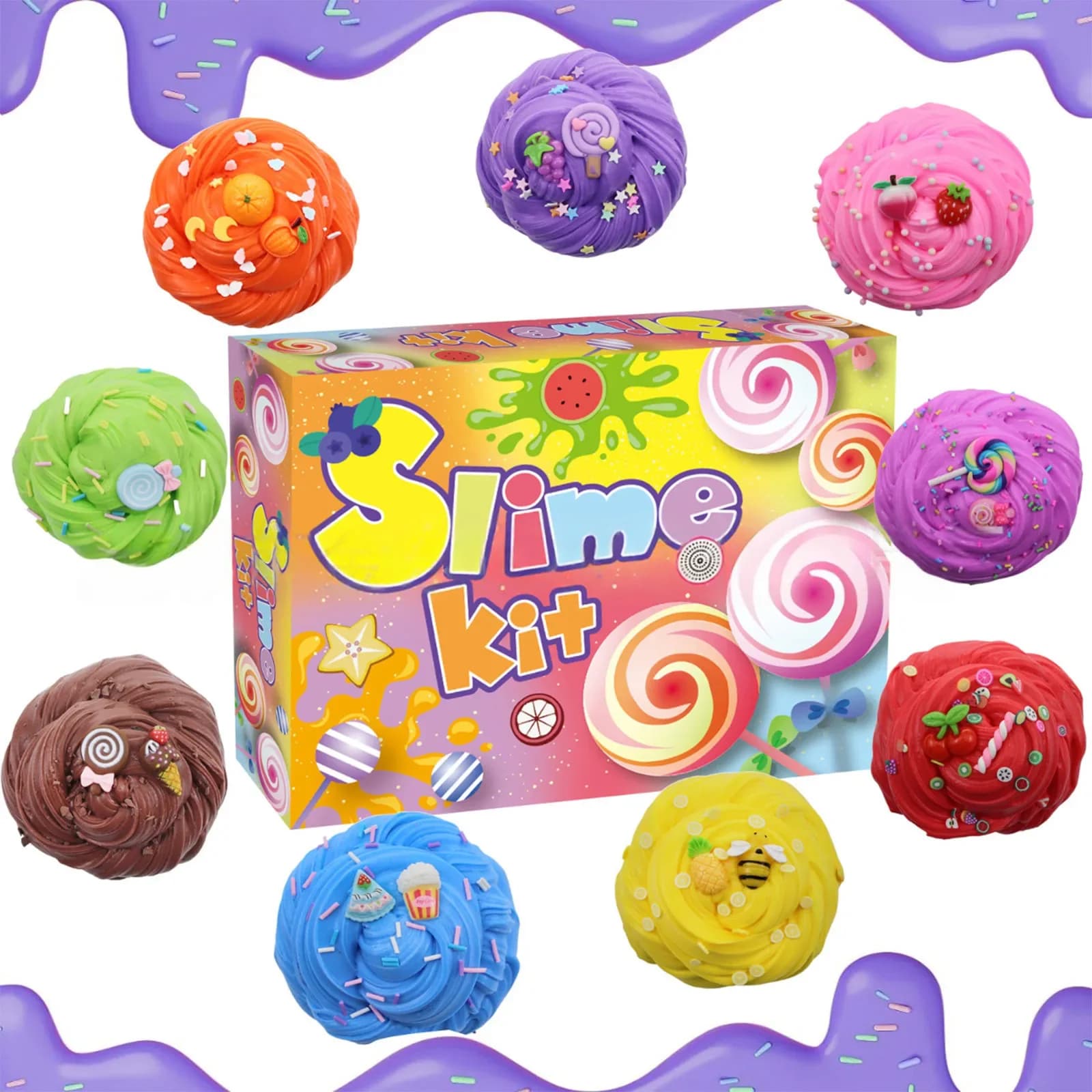 Kit Slime UJ Crystal Soil Fai da Te, Set Creativo per Gioco Sensoriale Estensibile, Non Tossico, Divertente, per Feste, Giocattoli Colorati