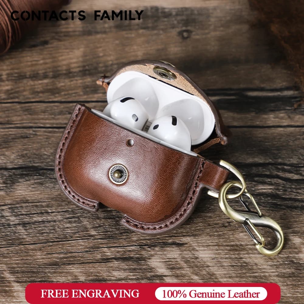 Genuine Leather Case for AirPods 4 Headphone Case for Apple Air Pods 4th generation 2024 Protective Case for earphones