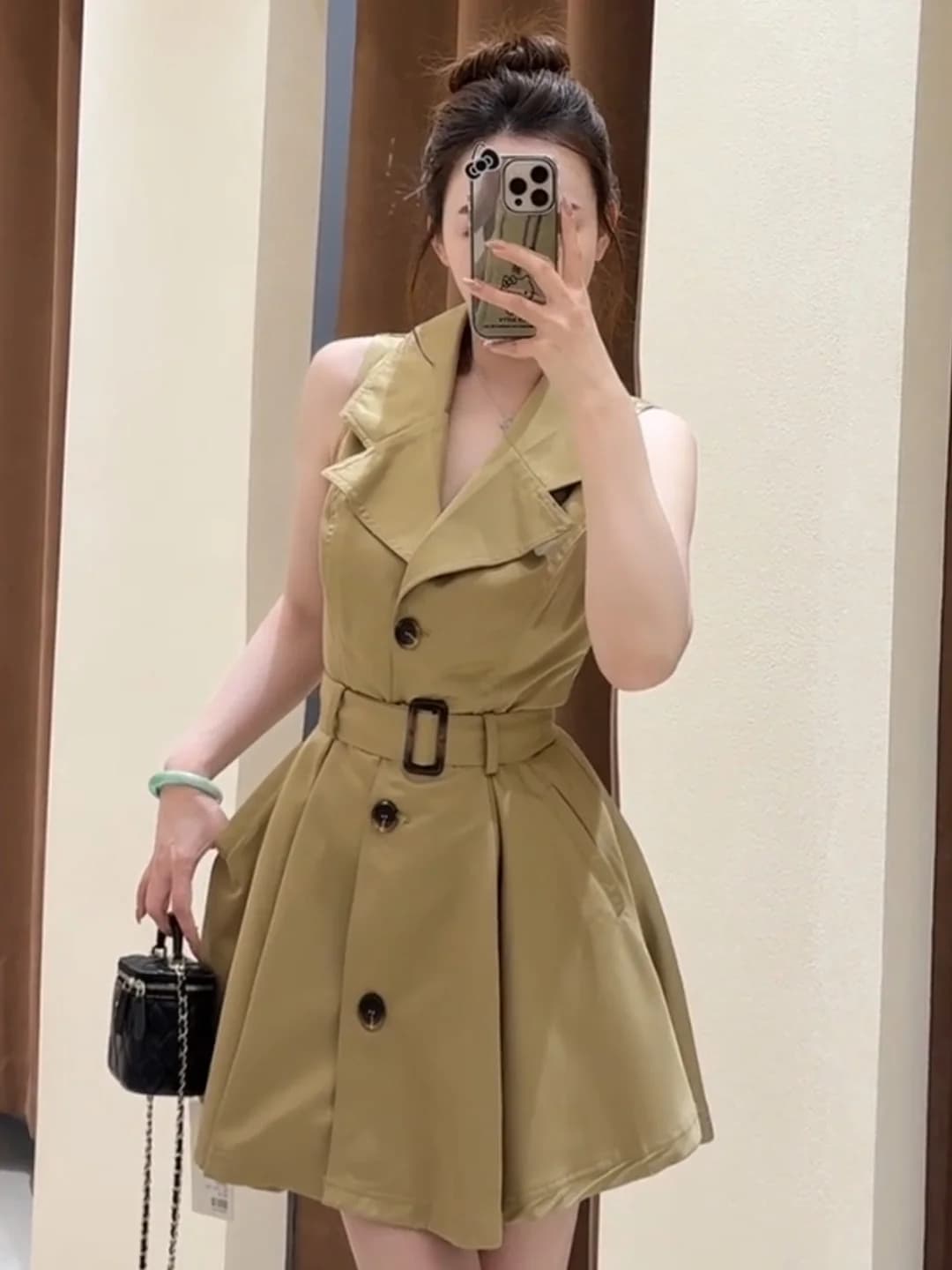 Elegant Old Money Style Sleeveless Shirt Dress Women's Fashion Summer 2026 New Arrival Short Skirt A-Line Silhouette