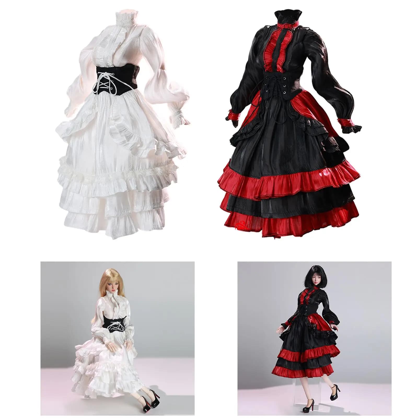 1/6 Female Action Figure Long Dress, Doll Costume, Durability, Photo Prop, Fashion, Miniature, Evening Gown Dress, Trendy