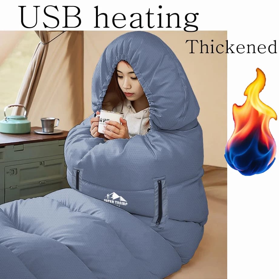USB Heated Pelo Satin, Camping & Hiking, Connectable to Power Bank, for Winter & Autumn, Survival Equipment for Exterior
