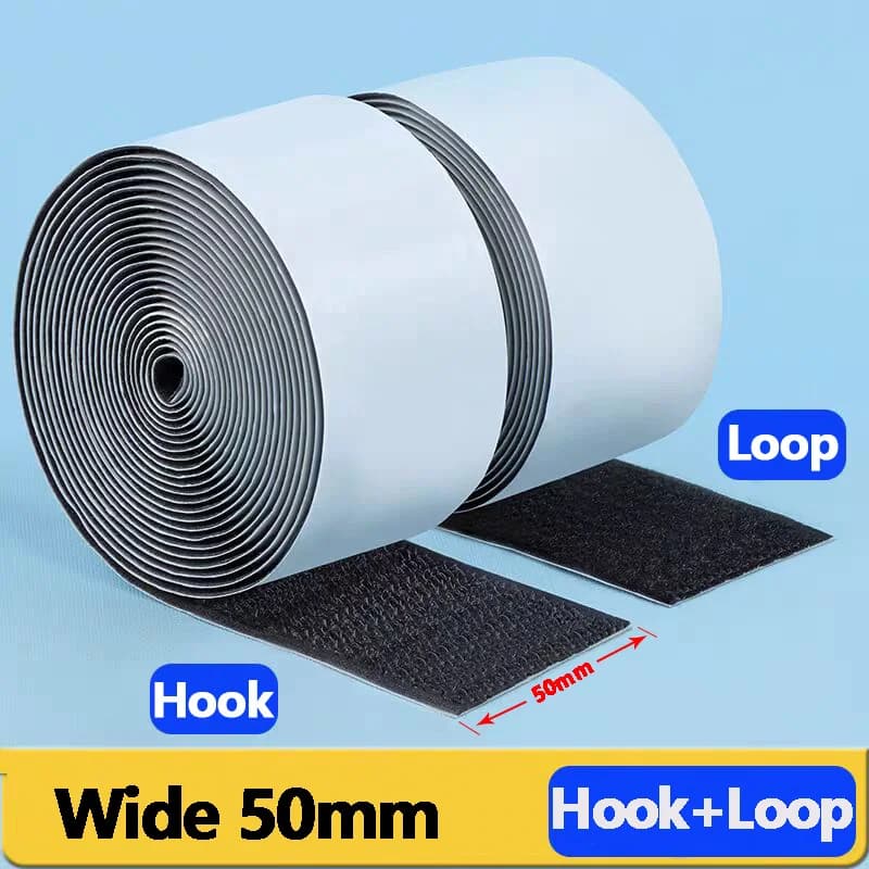Nastro Adesivo con Chiusura a Strappo da 50mm, Resistente e Autoadesivo, per Casa, Ufficio, Auto e Fai-da-Te