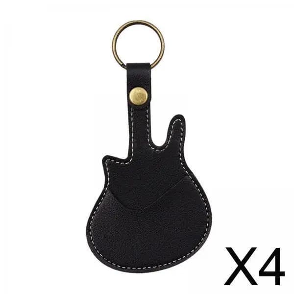 Portachiavi Porta plettro per chitarra Custodia da trasporto in pelle PU Borsa per plettro elettrico acustico nero per viaggi e regali per musicisti