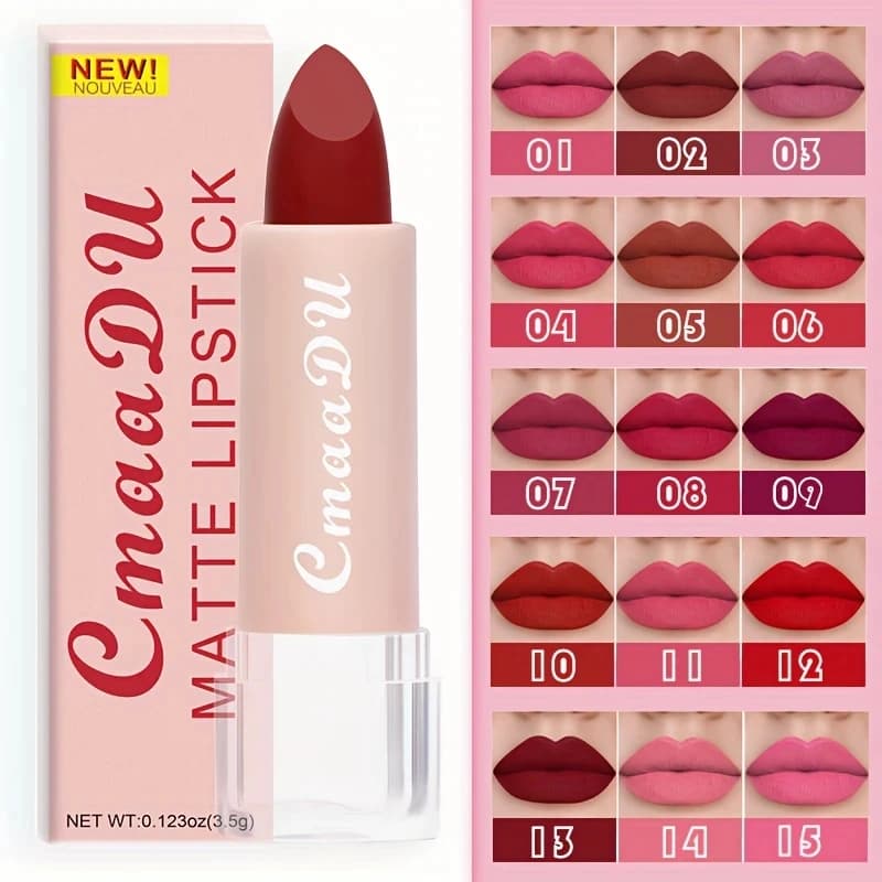1 pcs matt velvet lipstick cup long-lasting moisturizing lip glossy classic fashion shades for everyday and date