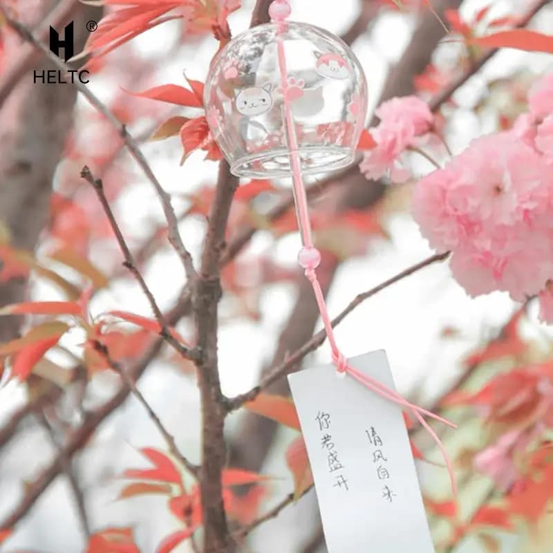 2022 New Japanese Style Cute Kawaii Wind Chimes Home Door Ornaments Sakura Creative Birthday Gift Car Pendant Student Decoration