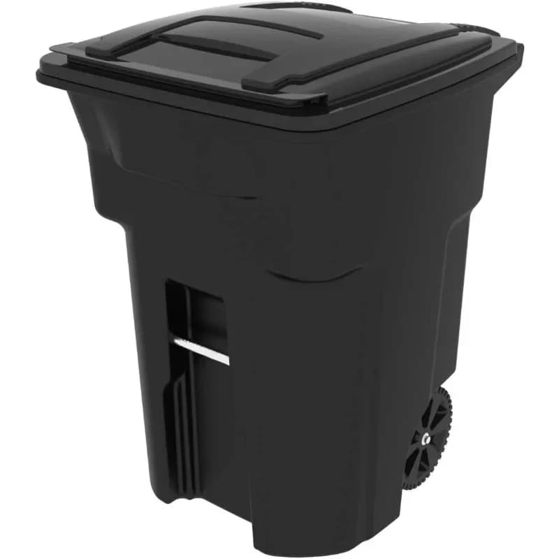 Toter 79296-R1200 Bidone della Spazzatura Nero da 96 Galloni con Ruote e Coperchio Integrato