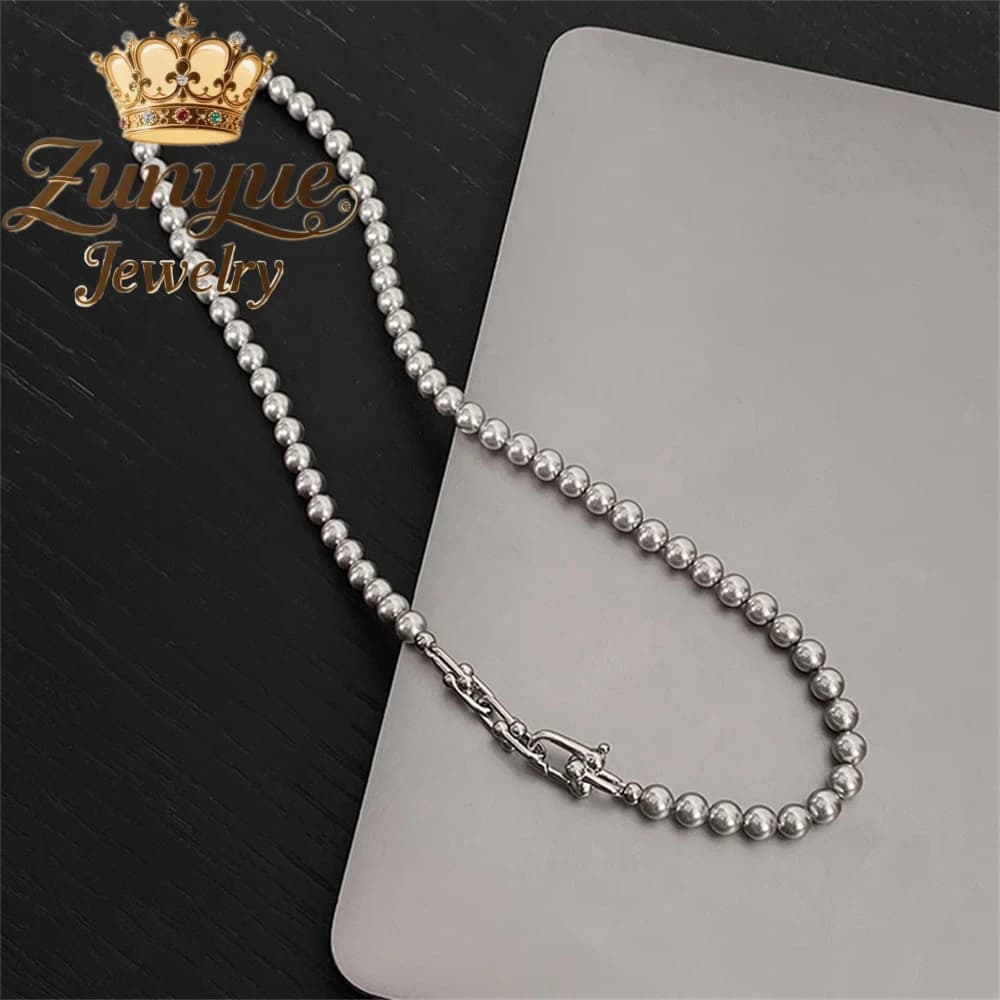 Accessorio per collana di perle per donna Design leggero e di lusso Catena per clavicola Catena per maglione di fascia alta Accessorio per catena per collo con perline