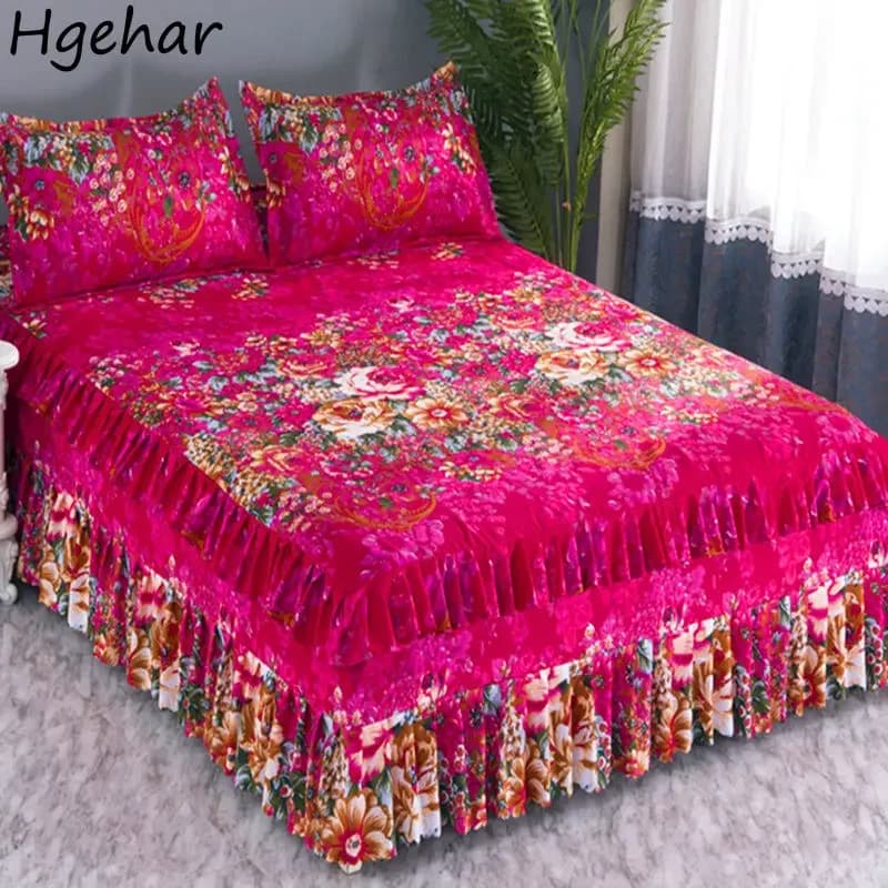 Flat Bed Sheets for Bedroom Printed Bed Modern Fashion Queen King Size Washed Cotton Bed Linen Comfortable Bed Cover New Bed