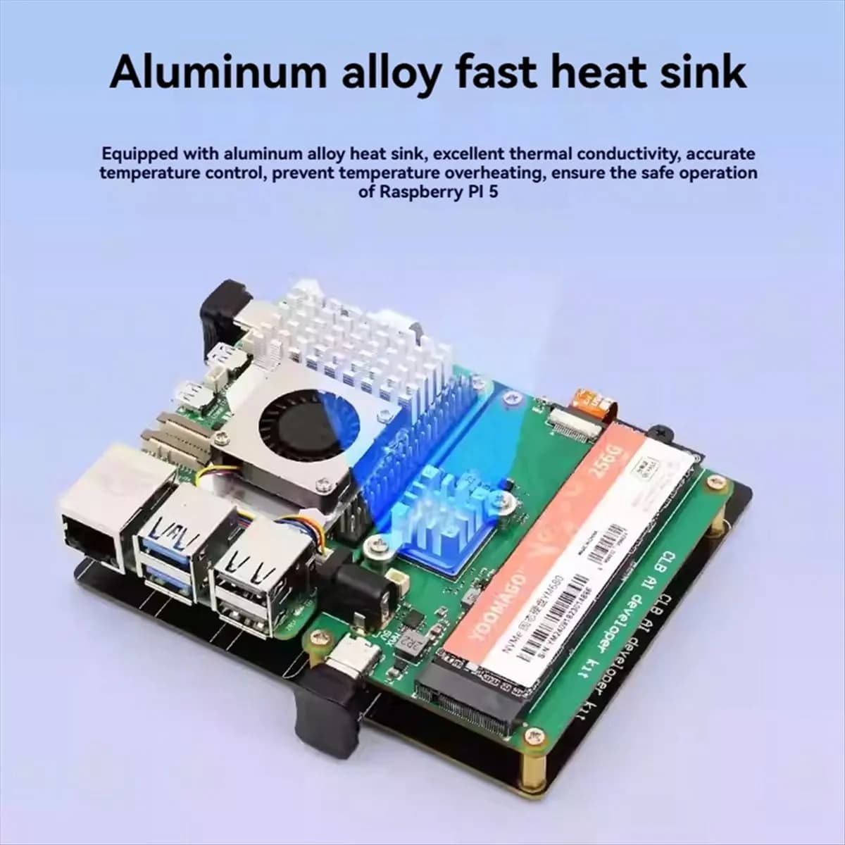 ABSF AI DP kit for Raspberry Pi 5 CLB, PCIE Expansion Card to M.2 for Raspberry Pi, Hailo-8 Kit for NVME M.2 2280 SSD