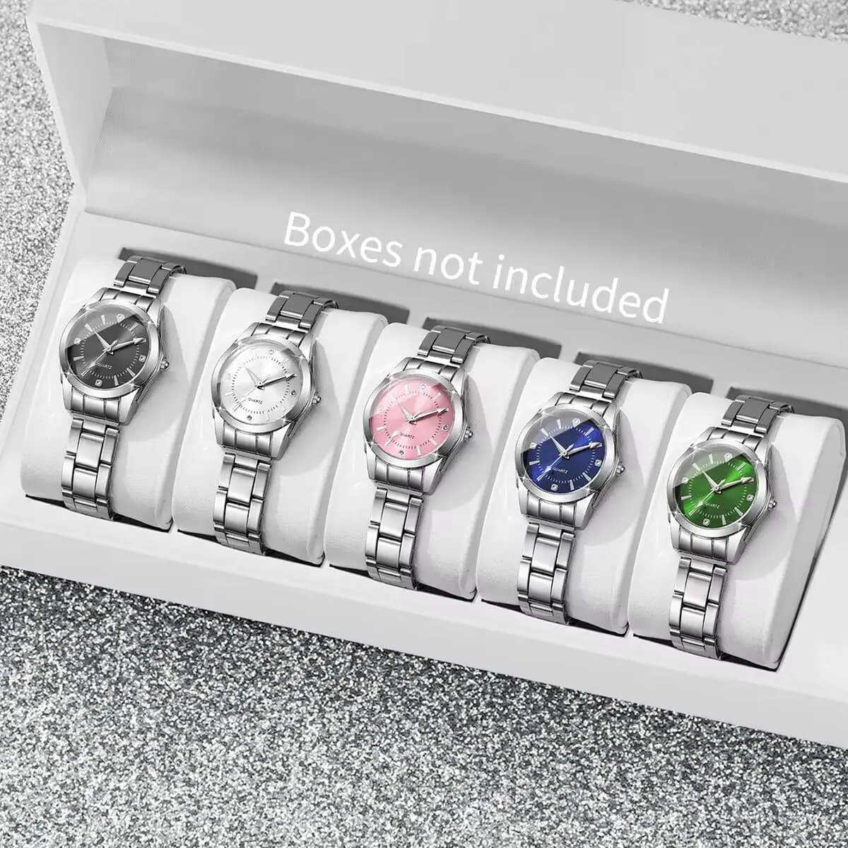 2/3/4/5 pezzi moda strass orologio al quarzo da donna cinturino in acciaio inossidabile orologi da polso Reloj Mujer (senza scatola)