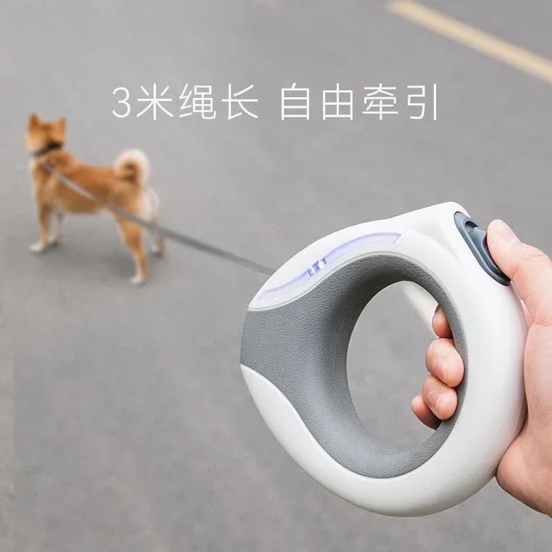 Guinzaglio Retrattile Automatico Durevole con Anello Rotondo e Luce, Corda per Passeggiare con il Cane, Accessori per Animali Domestici