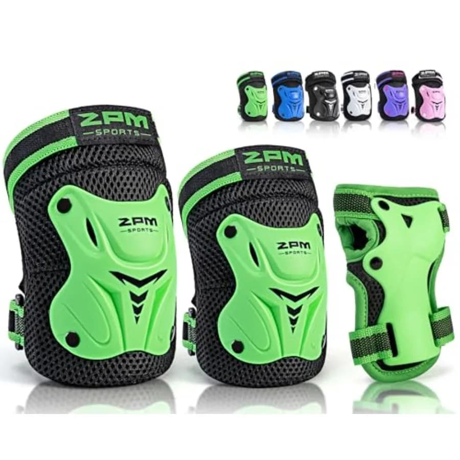 Set di Protezioni per Ginocchia, Polsi e Gomiti con Sacca con Coulisse, Kit di Protezione per Ragazze e Ragazzi per Pattinaggio e Ciclismo