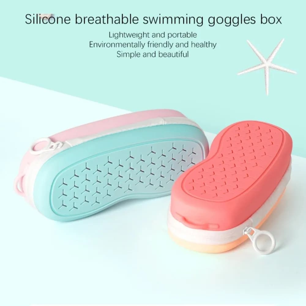Soft Silicone Swim Goggle Case with Air Holes Hollow Swimming Goggles Storage Box Anti Fall Portable Swim Goggles Protective Bag