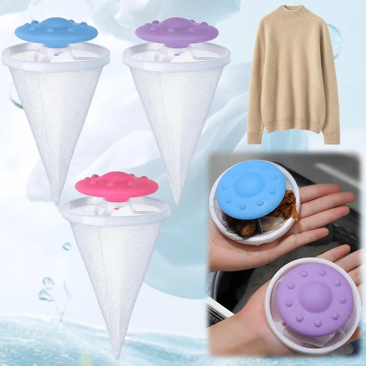 Hair filter for washing machine Network bag for filtering of floating hair to wash clothes Remover for filter bag for dogs and cats for laundry