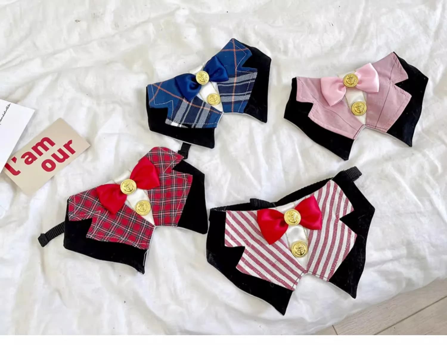 Bavaglino e cappello eleganti per animali domestici per cani e gatti, graziosi bavaglini riutilizzabili con cappello di bava, regali per feste per costumi di festival di cani di piccola taglia