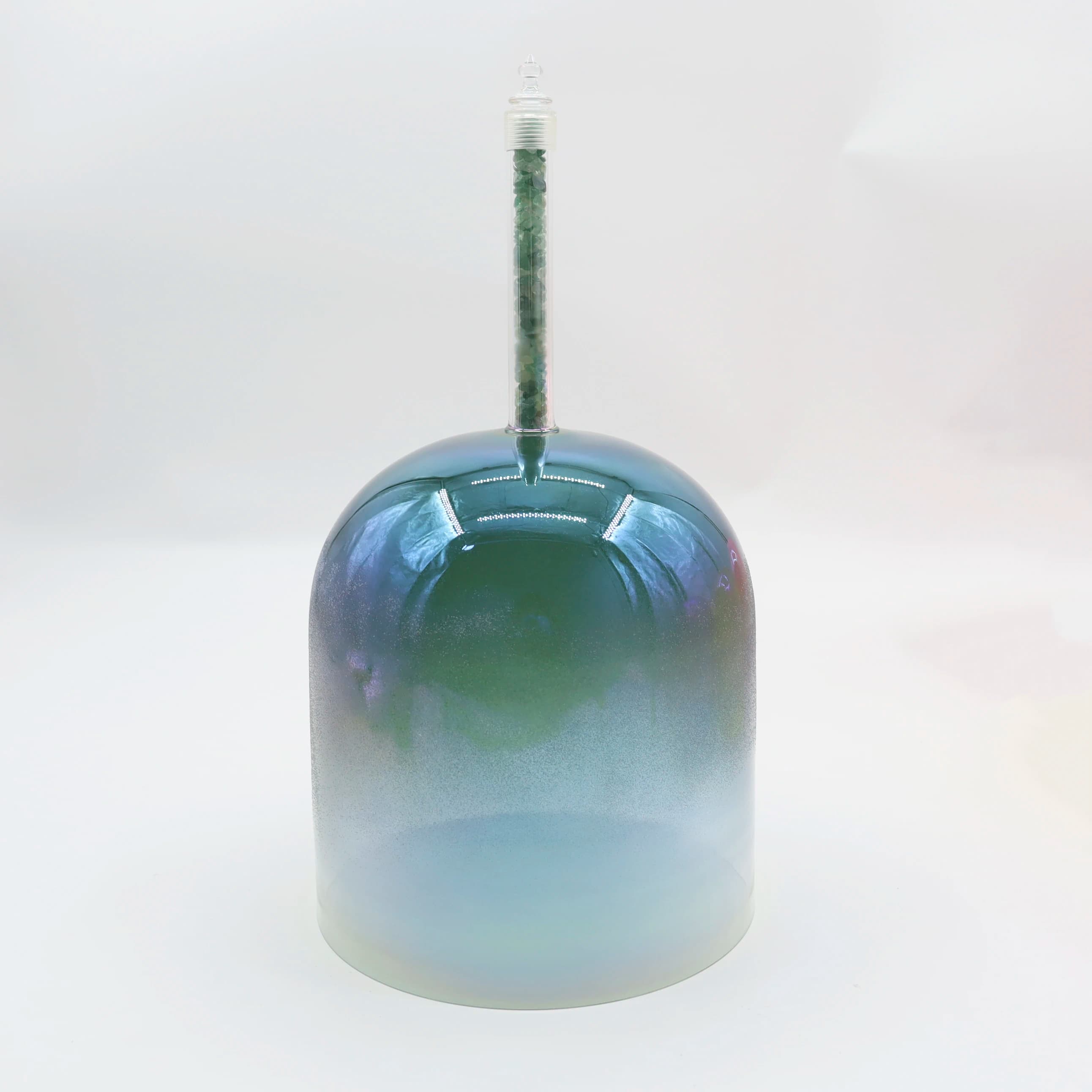 Amazing Sound 9inch Moldavite Gradient Handheld Crystal Singing Bowl Alchemy Crystal Bowl with a Carry Case