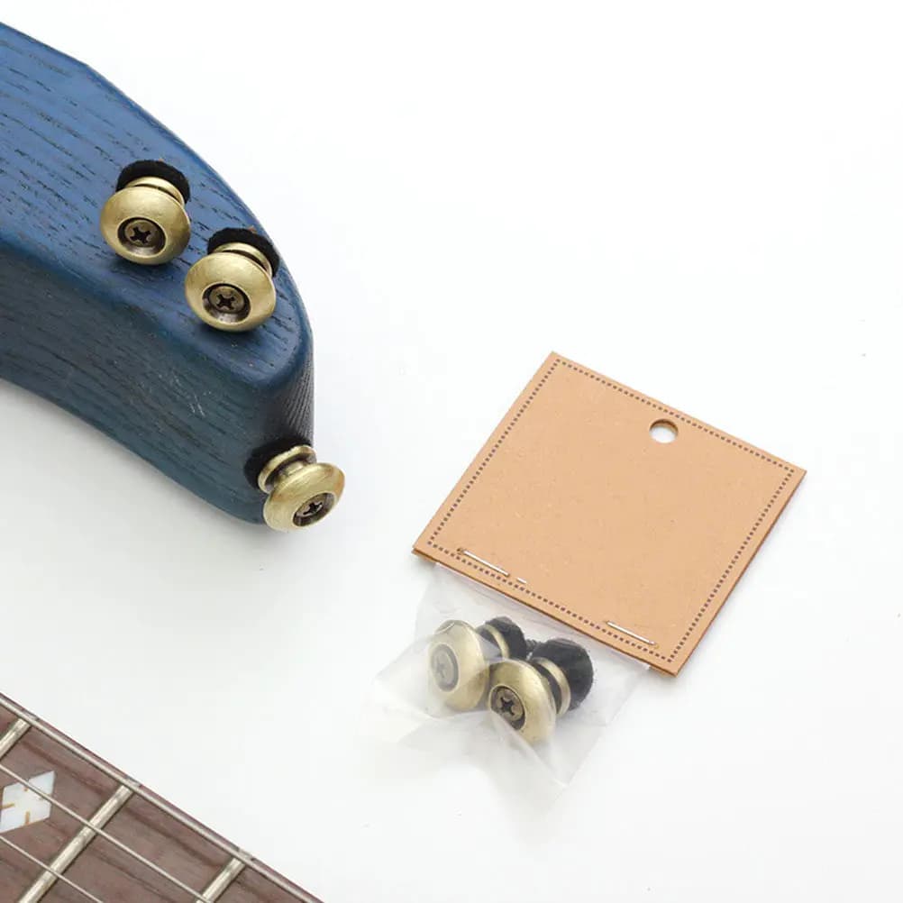 2 Pezzi Fermacorda per Chitarra in Ferro, Chiusure per Cinghie per Chitarra Acustica, Elettrica, Basso, Ukulele, alla Moda, Lisce e Arrotondate