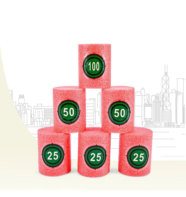 Set di 12 Lattine Bersaglio in EVA, Accessori per Giochi all'Aperto, Cilindri per Allenamento di Tiro con l'Arco, per Esercitare la Coordinazione Occhio-Mano