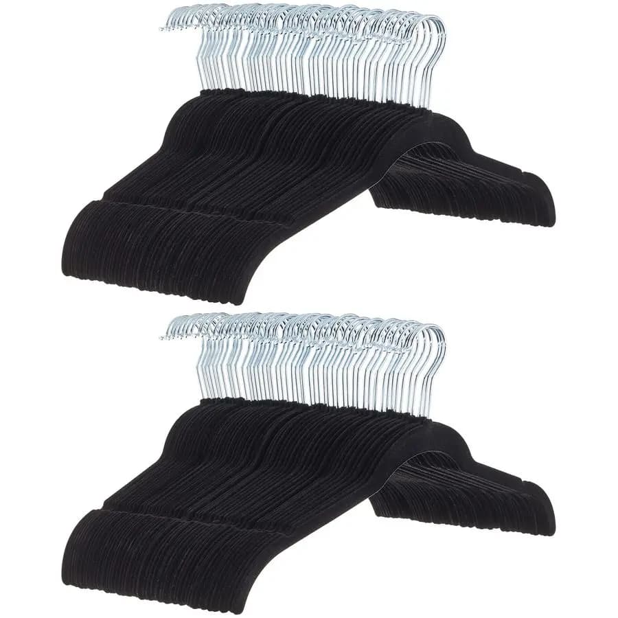 Anti-slip velvet dress for shirts, package of 100, black