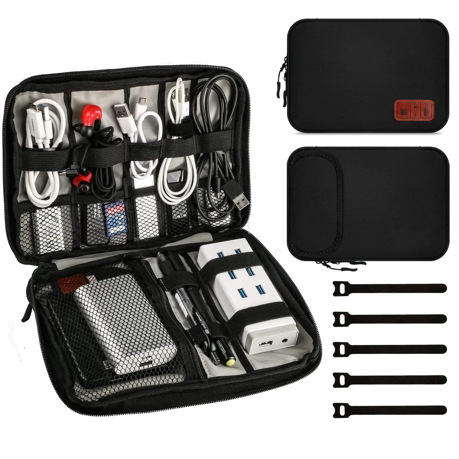 Borsa Portacavi Impermeabile, Organizer Elettronico Digitale Portatile, Custodia per Cavi USB e Caricabatterie, Organizer da Viaggio per Cavi
