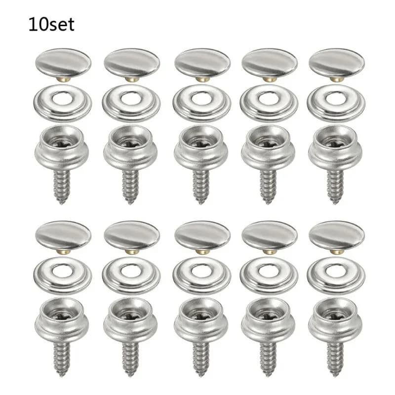 10 set in acciaio inox maschiatura Snap Fastener Kit tenda Marine Yacht barca tela copertura strumenti prese bottoni auto baldacchino Accessori