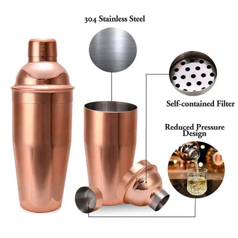 Kit da barista da 750 ml Shaker da cocktail in acciaio inossidabile Set di strumenti per barista Mixologia professionale Shaker Bar Kit da discoteca Regali Nuovo
