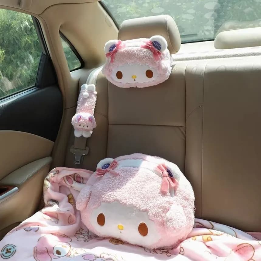 Sanrio Car Headrest Neck Support Soft Universal Adjustable Car Pillow Neck Rest Cushion High Quality Seat Belt Shoulder Pad