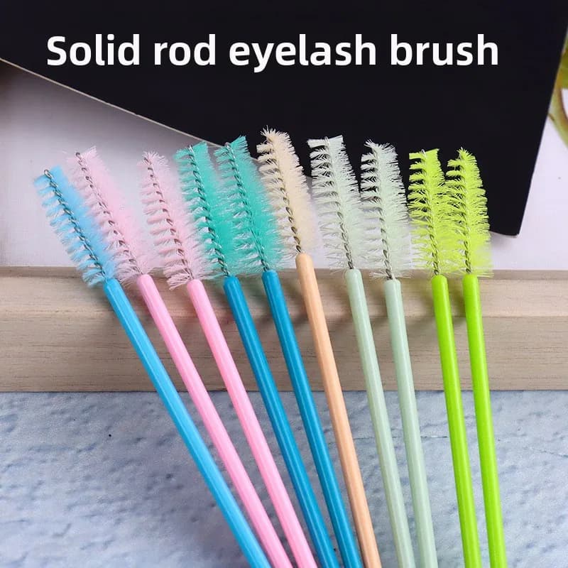 Nuovo set da 50 pezzi di cristalli solidi per sopracciglia e ciglia a doppio uso pennello per ciglia innesto portatile strumento di bellezza del colore pettine per ciglia