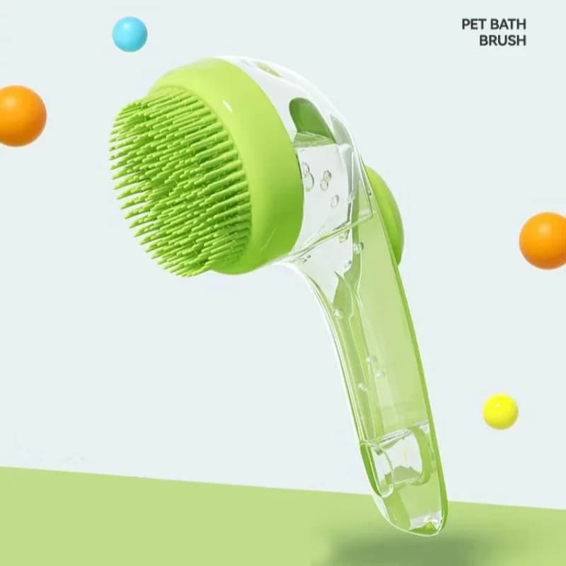 Spazzola da bagno per animali domestici 2025 Nuova spazzola da bagno per cani 2 in 1 con dispenser di shampoo incorporato Spazzola per lavaggio animali domestici Spazzola per massaggio per toelettatura di cani e gatti