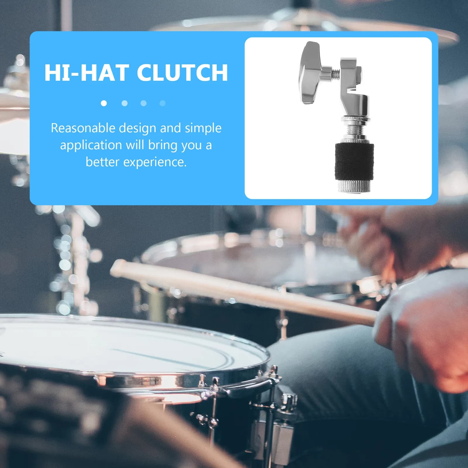 Quality Metal Hi-Hat Clutch with Protective Lint Padding Wide Compatibility Adjustable Nut for All Hi-Hat Stands Drum Kit