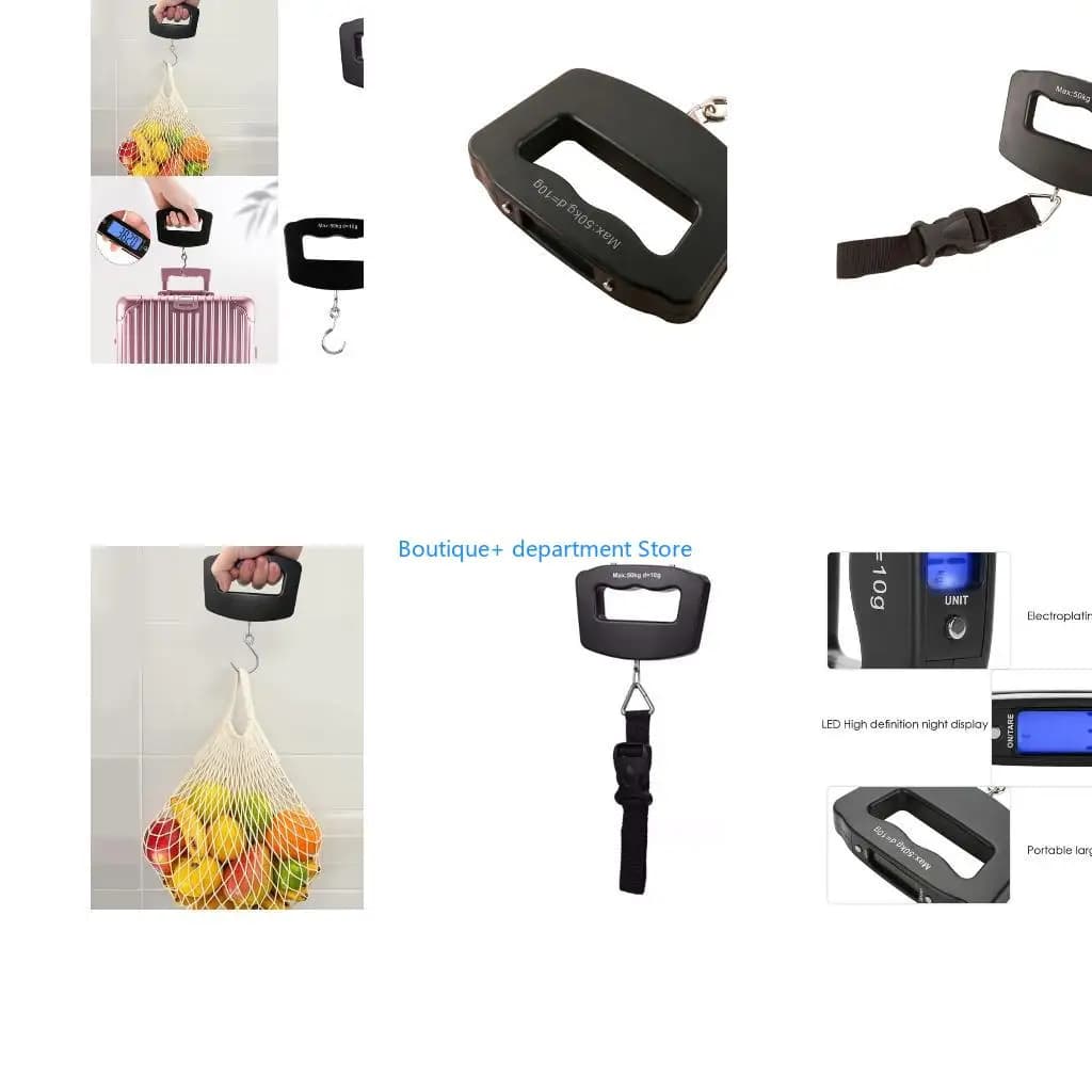 E1PD High Precise 50kg Digital Handheld Weighing Scale With LCD Display & Tare Function Suitable For Kitchen Shipping Luggage