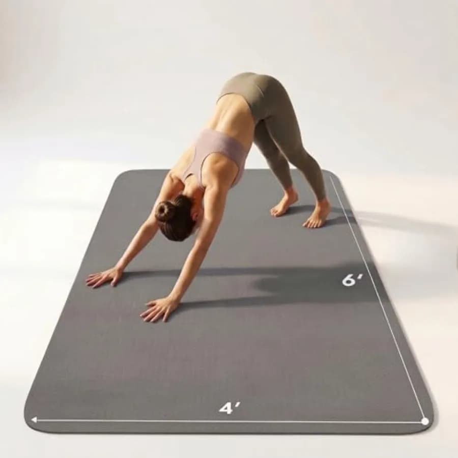 Tappetino Yoga Grande 183cm x 122cm — Tappetino per Esercizi Extra Largo 1/4" e 1/3" (6'x4') 72"x48" per Casa e Pilates