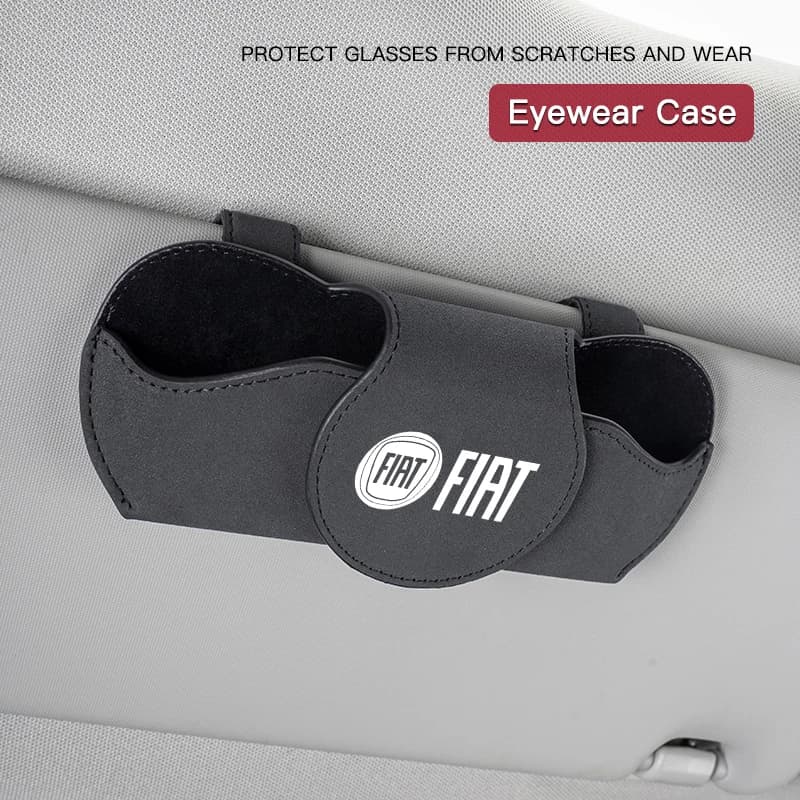 Fiat Auto Porta Occhiali In Pelle Scamosciata Occhiali Da Sole Scatola di Immagazzinaggio Clip di Carta Accessori Per Ducato Pondo FR 500 Punto Panda Doblo Stilo Bravo