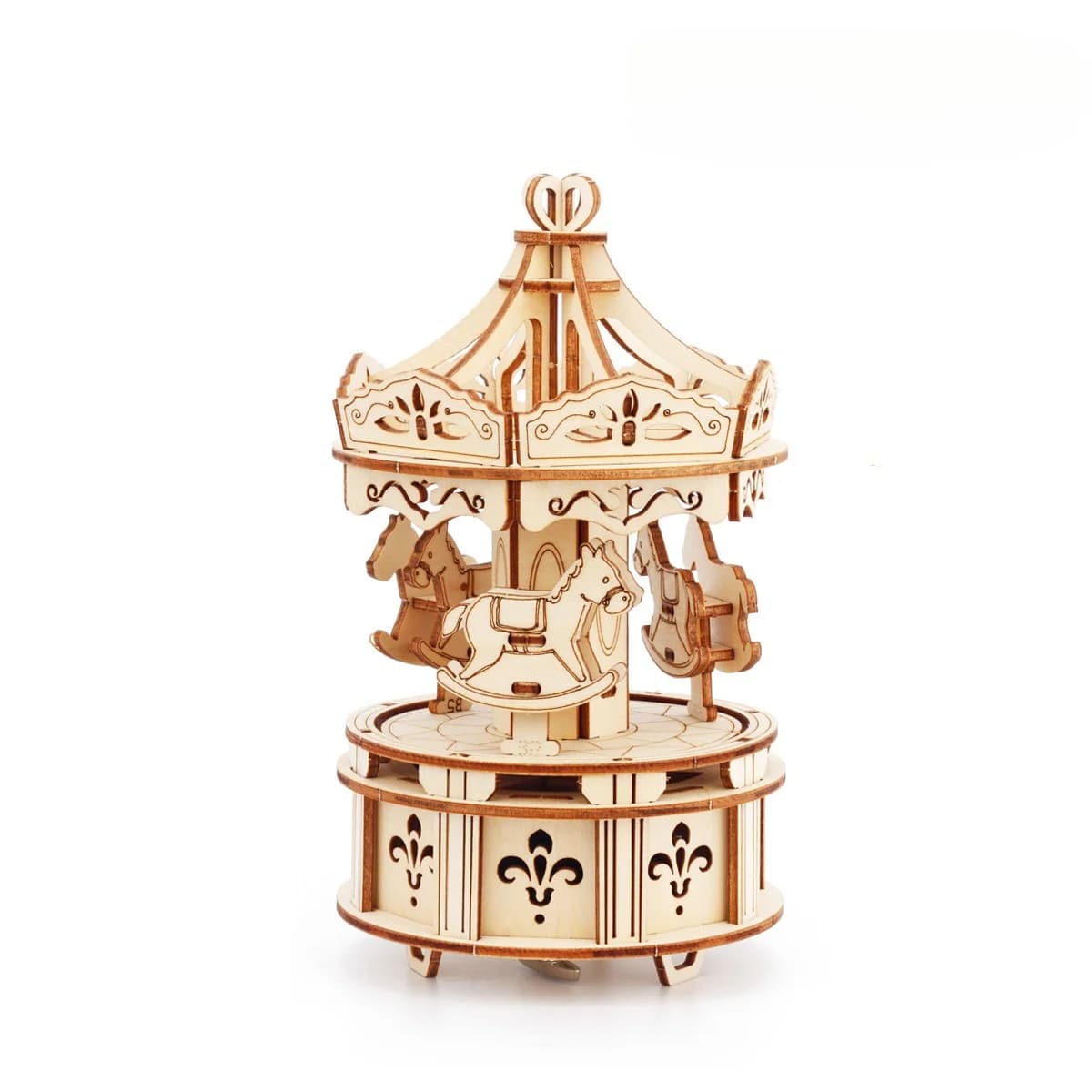 Carrosello 3D Carillon Kit di montaggio puzzle a carica Modello di azionamento meccanico