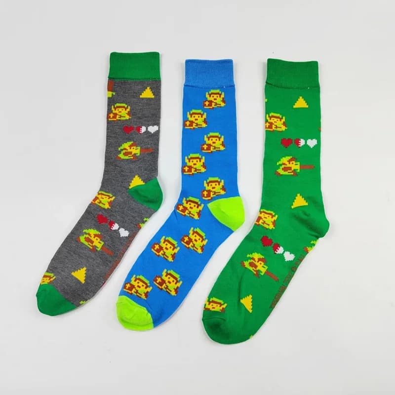 Calzini Anime Zelda Tears of The Kingdom, Calze Lunghe in Cotone con Stampa di Personaggi per Adulti, Calzini Kawaii per Bambini, Regalo
