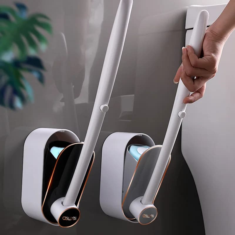 Set da Bagno con 9 Spazzole WC Usa e Getta, Autopulenti, Montaggio a Parete, con Testine di Ricambio