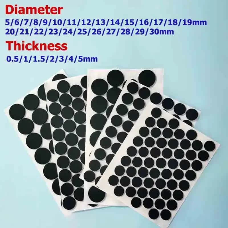 50 pz 5-30mm antiscivolo nero autoadesivo rotondo piedini in gomma siliconica pad laptop tastiere calcolatrici monitor cuscinetti antiscivolo