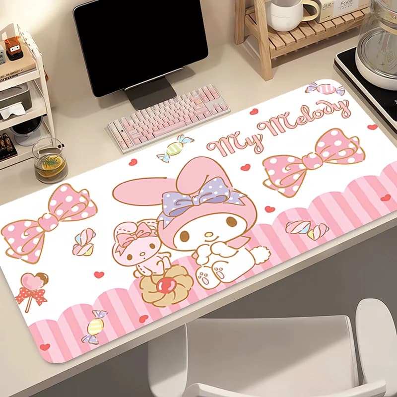 XXL My Melody mouse mat, professional PC rubber keyboard mat, notebook rubber keyboard mat, cartoon style mouse mat