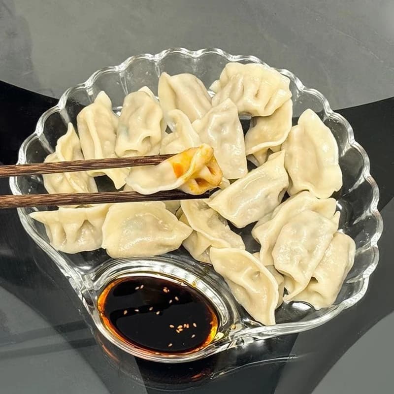 Piatto a conchiglia trasparente da 1 pezzo con scomparti per salse/aceto, ideale per sushi, colazione, frutta secca e snack